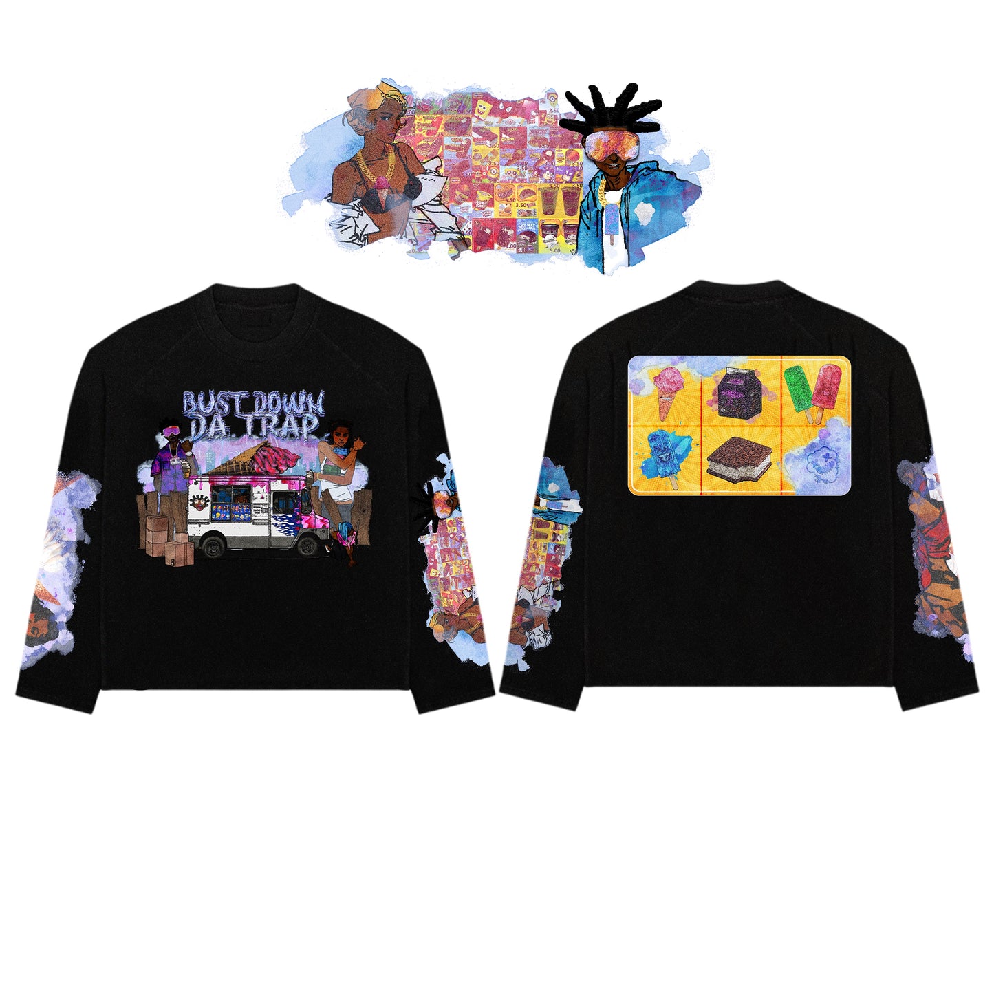 “Bust Down Da Trap” Grapo IceCream Truck Longsleeve