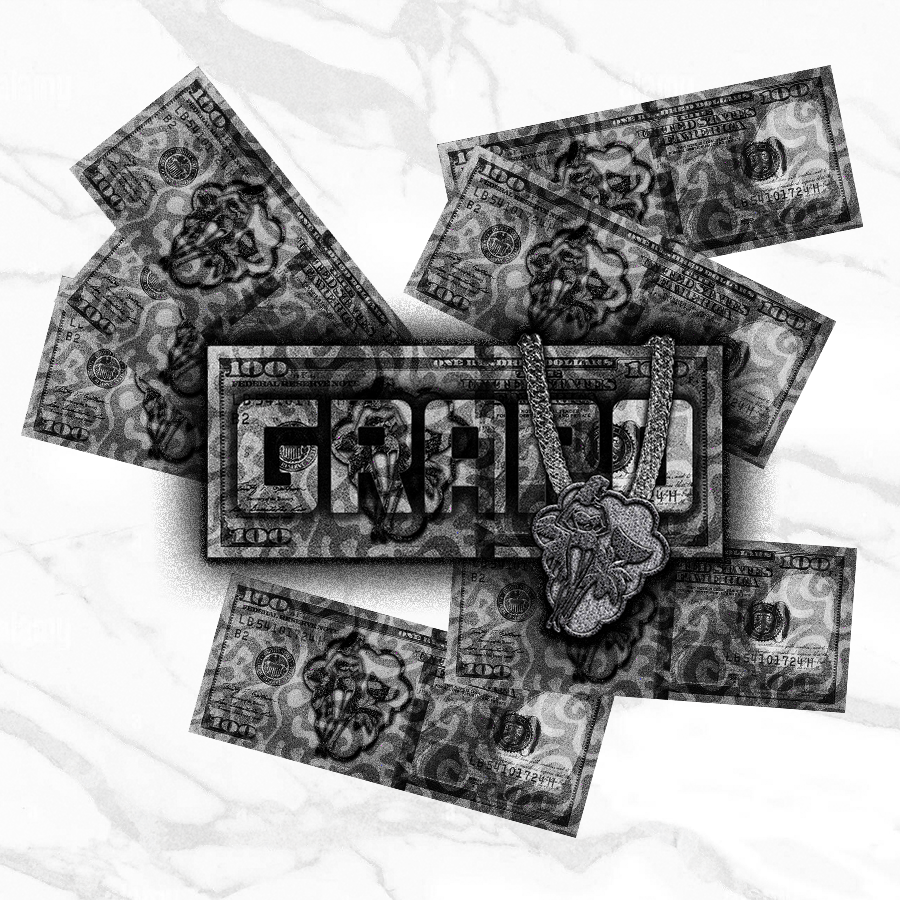 Black "Rich Off Grapo" Box Tee