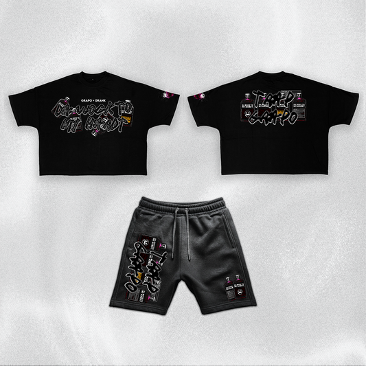 Charcoal "Da Wock To My Hardt" Fleece Shorts