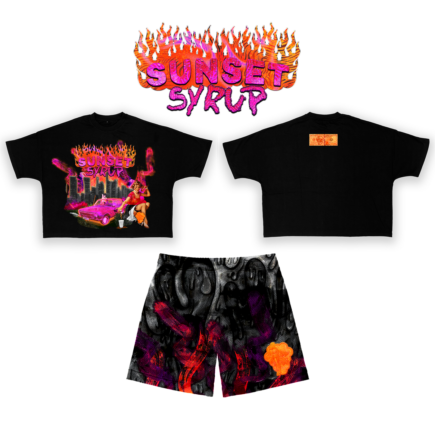 “Sunset Syrup” Grapo Mesh Shorts