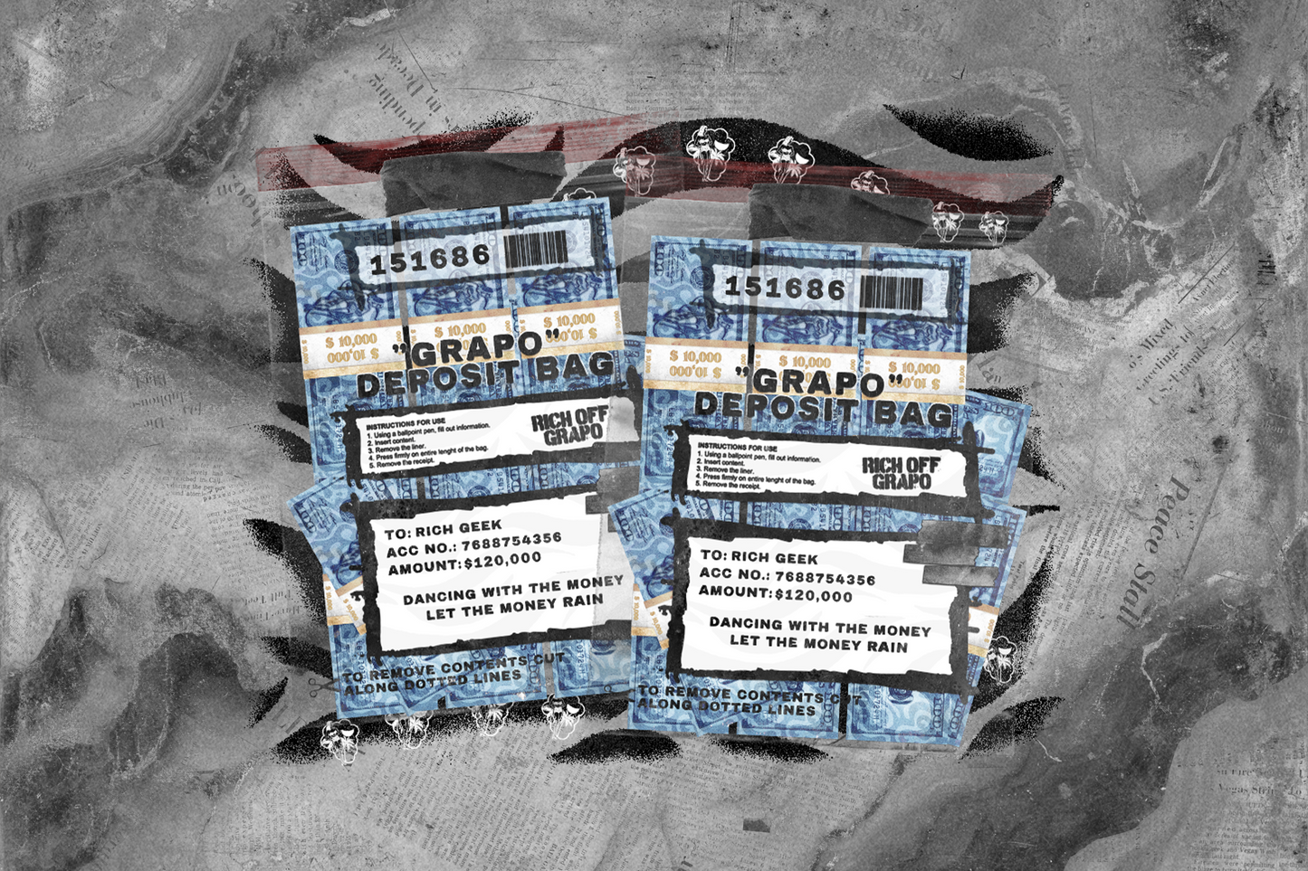 ATM Break “Art & Chaos” Stitched Diamond Rhinestone Beanie