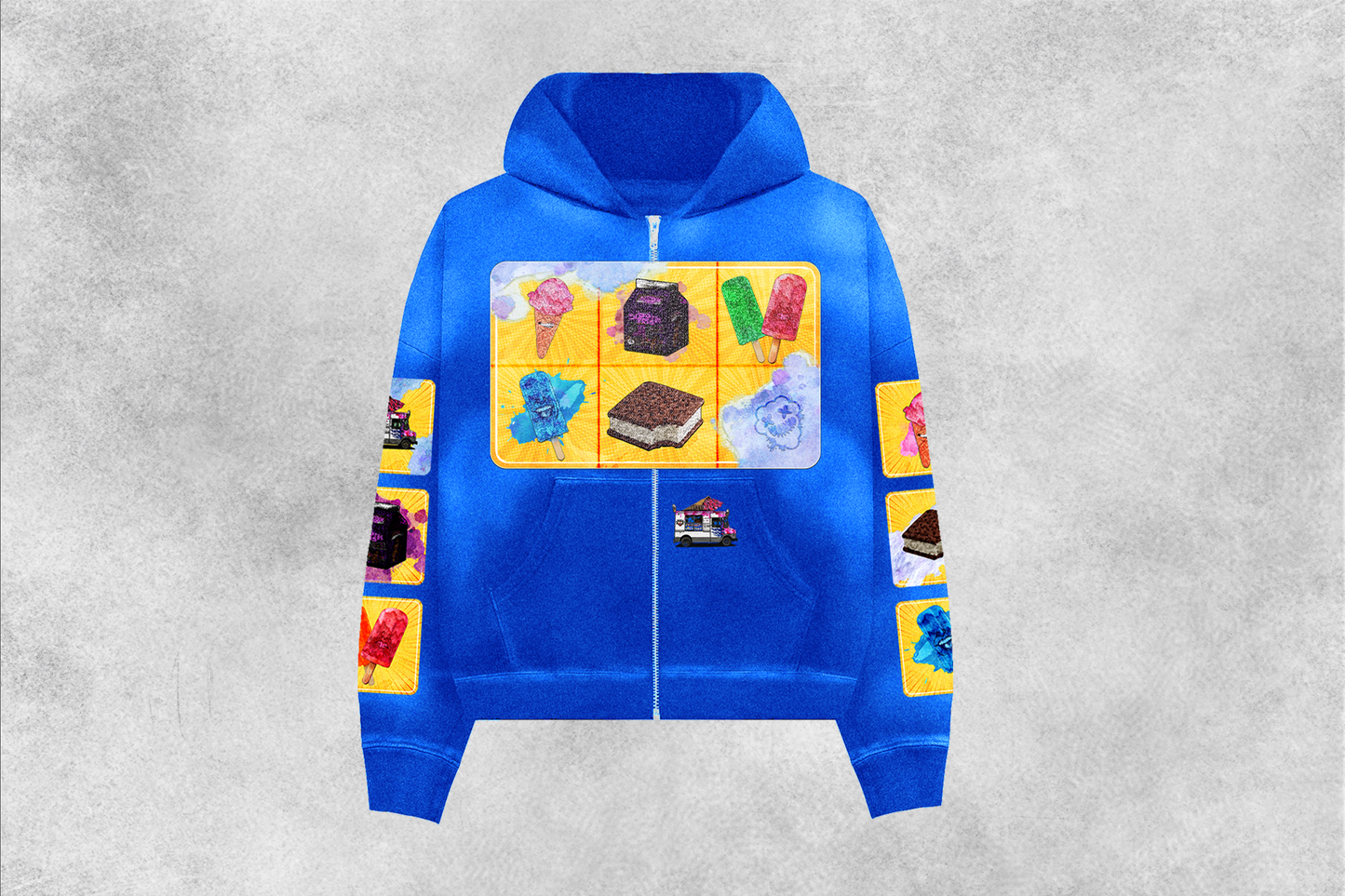 “Bust Down Da Trap” Grapo Icecream truck  Zipper Hoodie