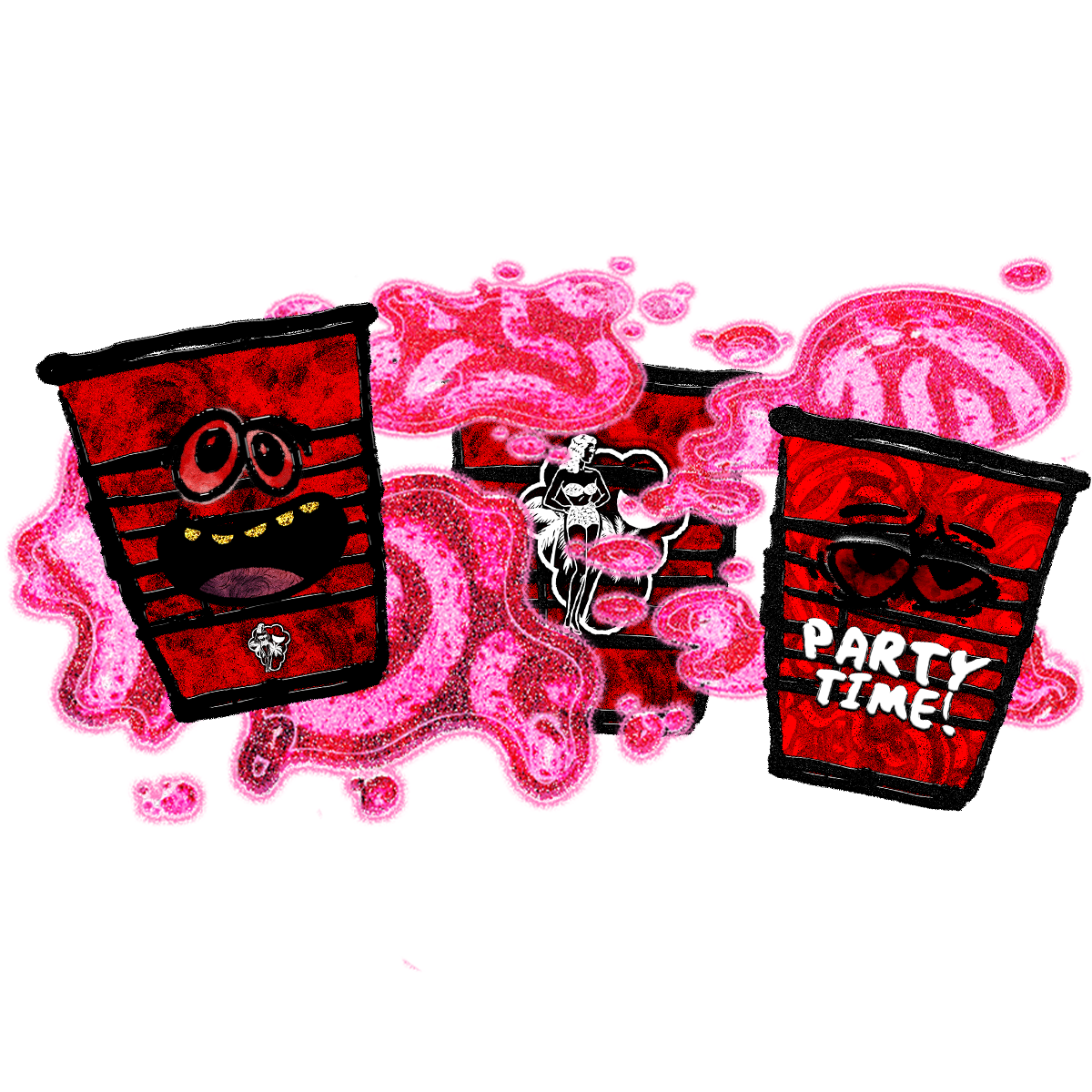 She Wanna Party With Grapo “Party Cup” Pink Flare Sweatpants [Exclusive]