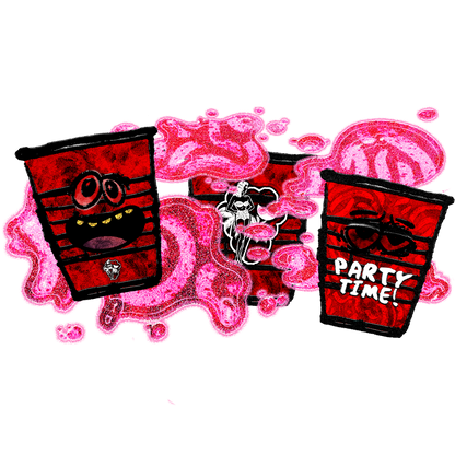 She Wanna Party With Grapo “Party Cup” Pink Flare Sweatpants [Exclusive]