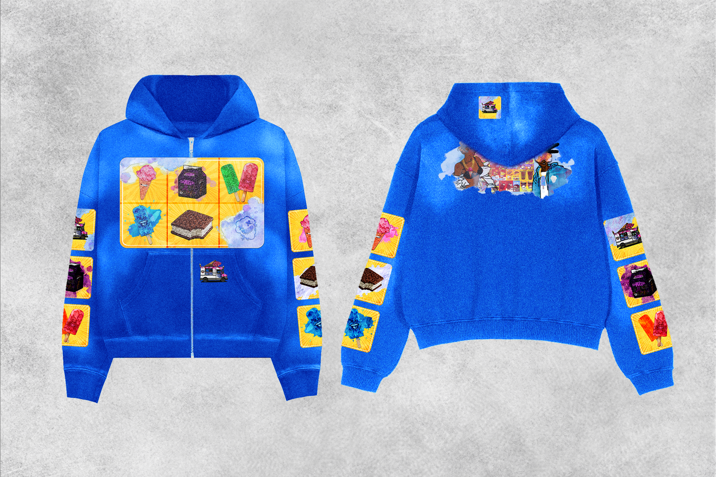“Bust Down Da Trap” Grapo Icecream truck  Zipper Hoodie