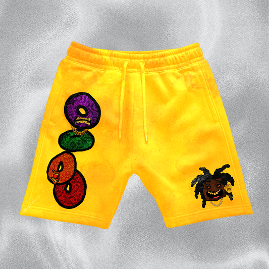 Yellow "Grapo’s Cereal" Fleece Shorts